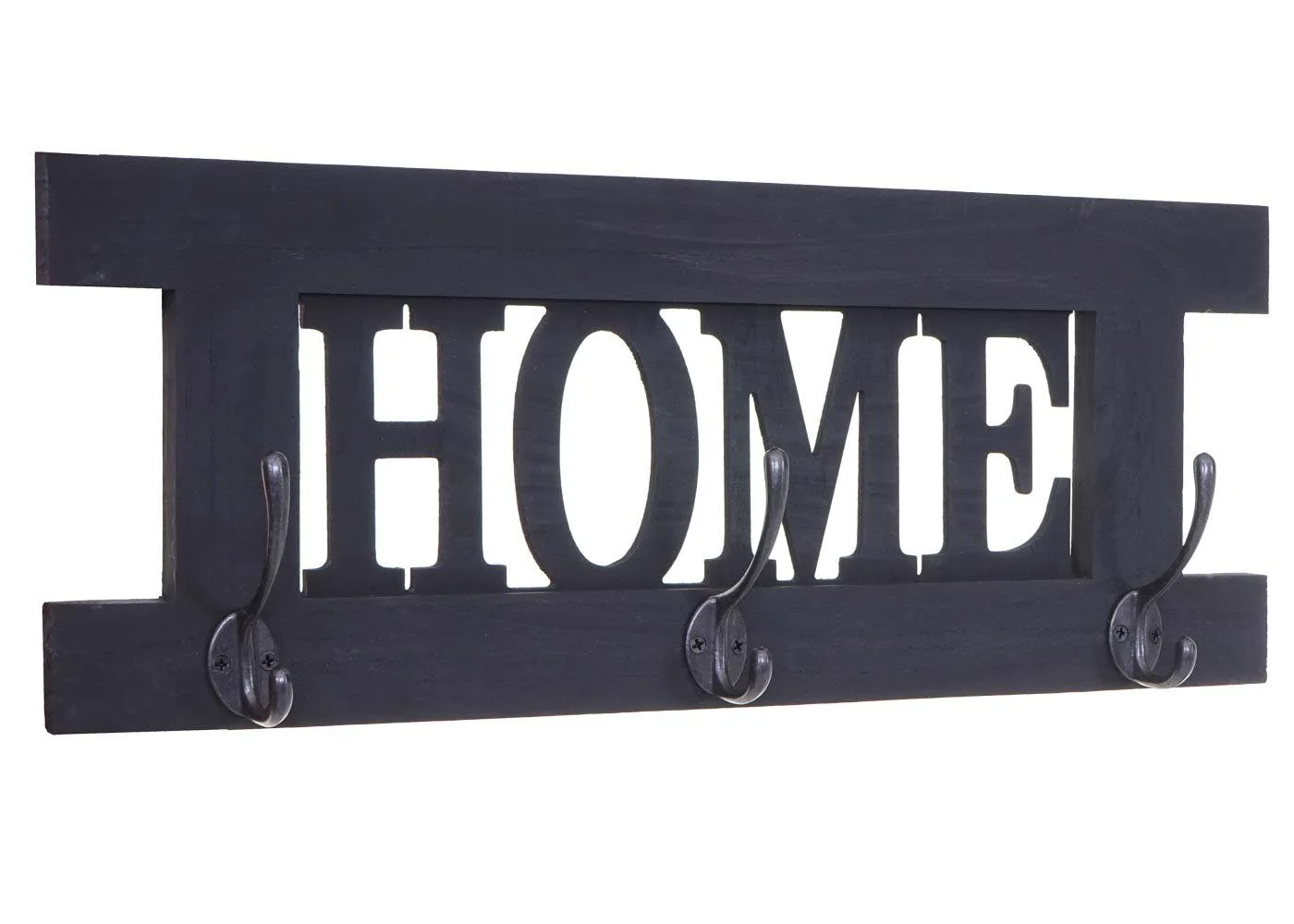 Wandgarderobe „Zuhause“ – Shabby-Look, 3 Doppelhaken, individuell anbringbar
